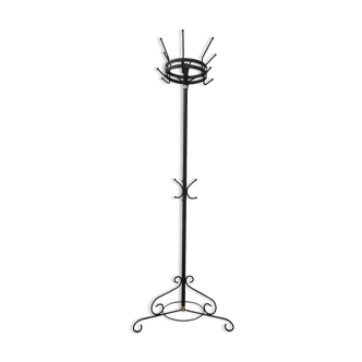 vintage black coat rack with 'golden' accent