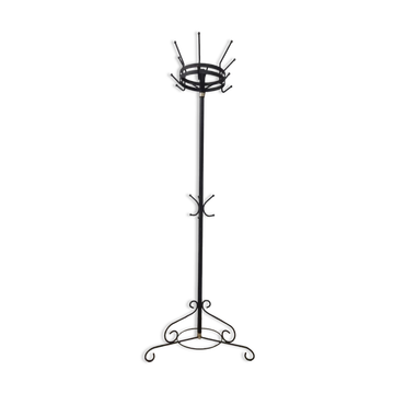 Porte-manteau noir vintage avec accent doré