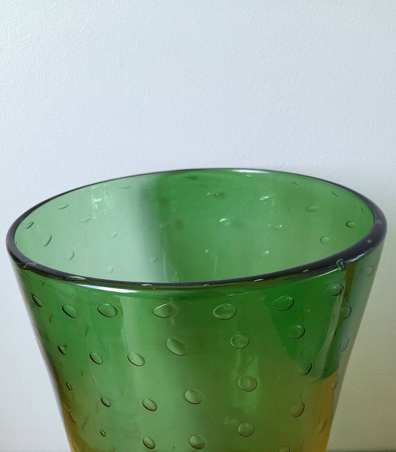 Vase en verre bullé Empoli ,1960.