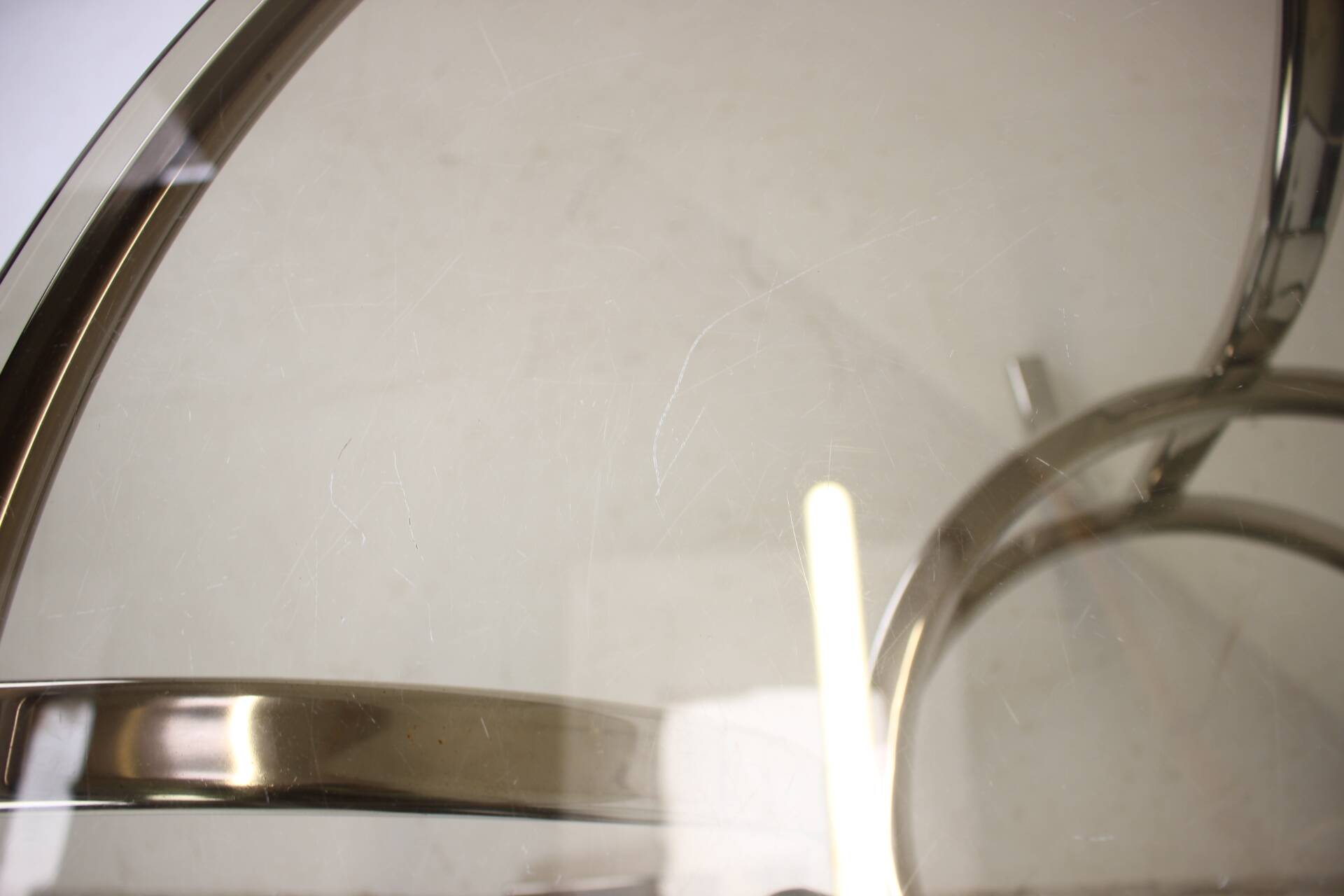 Midcentury Chrome and Glass Dining Table, Italy 1970s