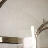 Midcentury Chrome and Glass Dining Table, Italy 1970s