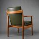 Fauteuil danois moderne du milieu du siècle, vert olive, modèle 431 par Arne Vodder