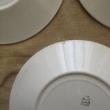 6 plates a decor floral and garland faiencerie de luneville