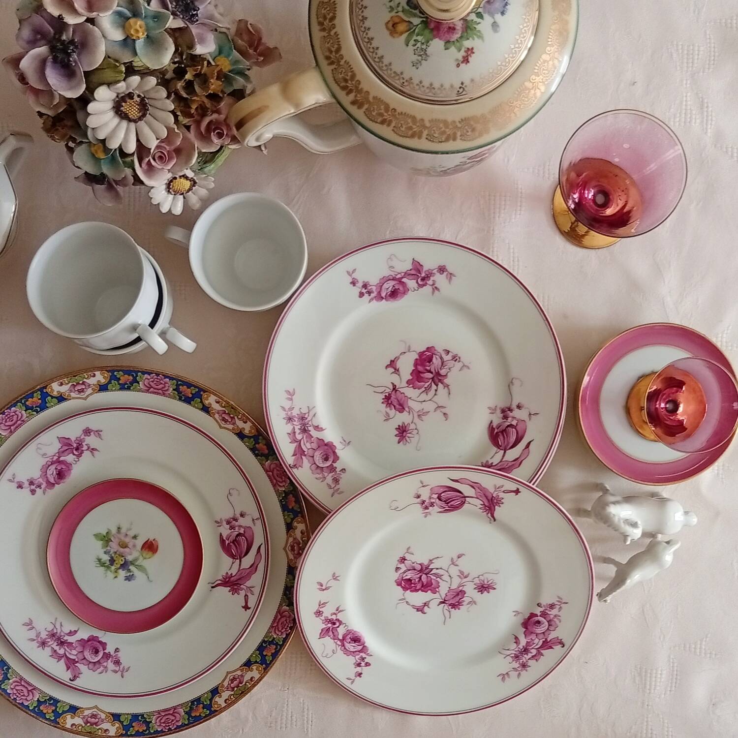 6 Maison Bernardaud dessert plates in Limoges porcelain