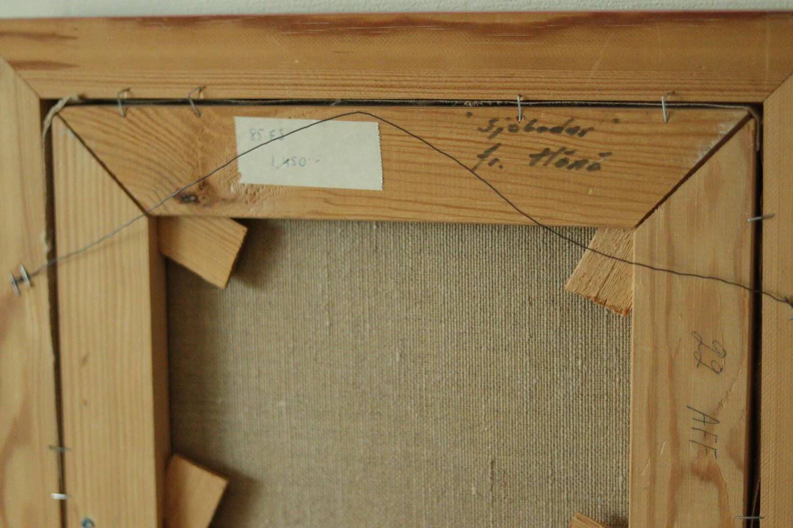 Huile sur toile vintage – « Sjöbodar »