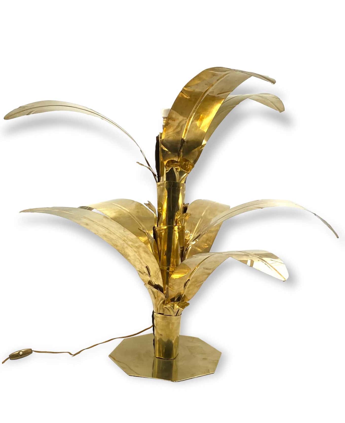 Palm tree brass floor/table lamp, Bottega Gadda Italy, 1960