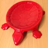 Turtle pocket emptier in enameled red cast iron by Castirone France