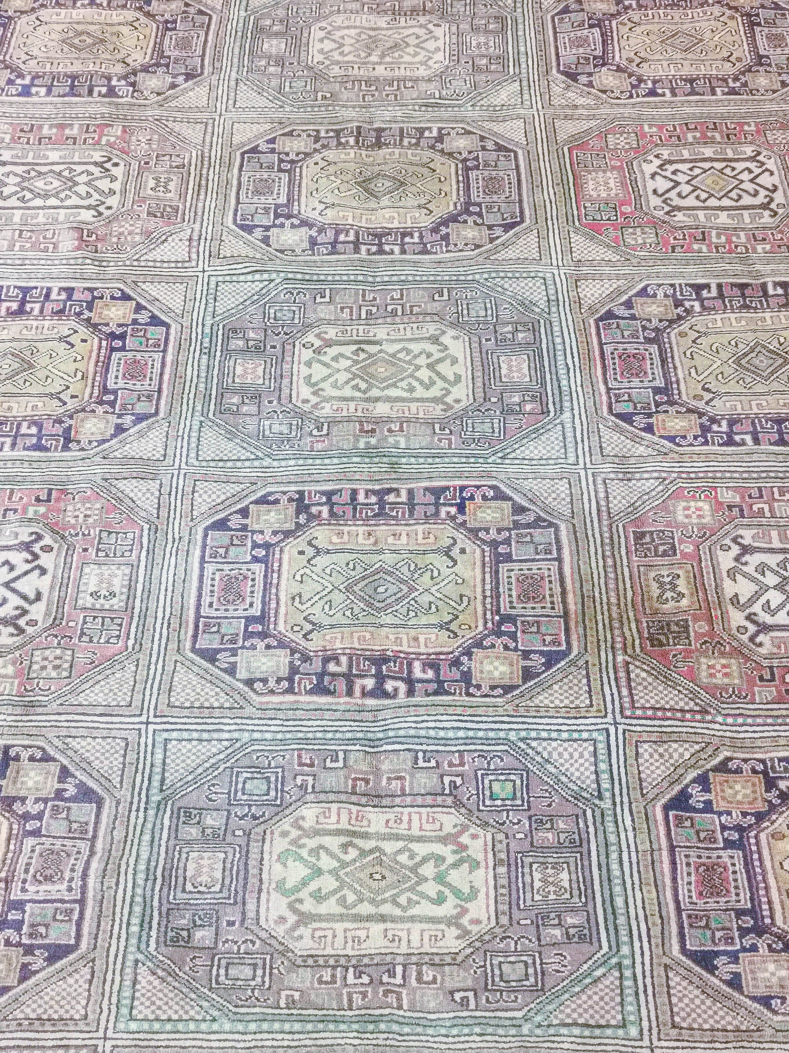 Turkish vintage handmade oriental rug Caesarea 3 x 2 m