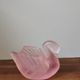 vintage pink molded glass vase Yves Rocher swan shape
