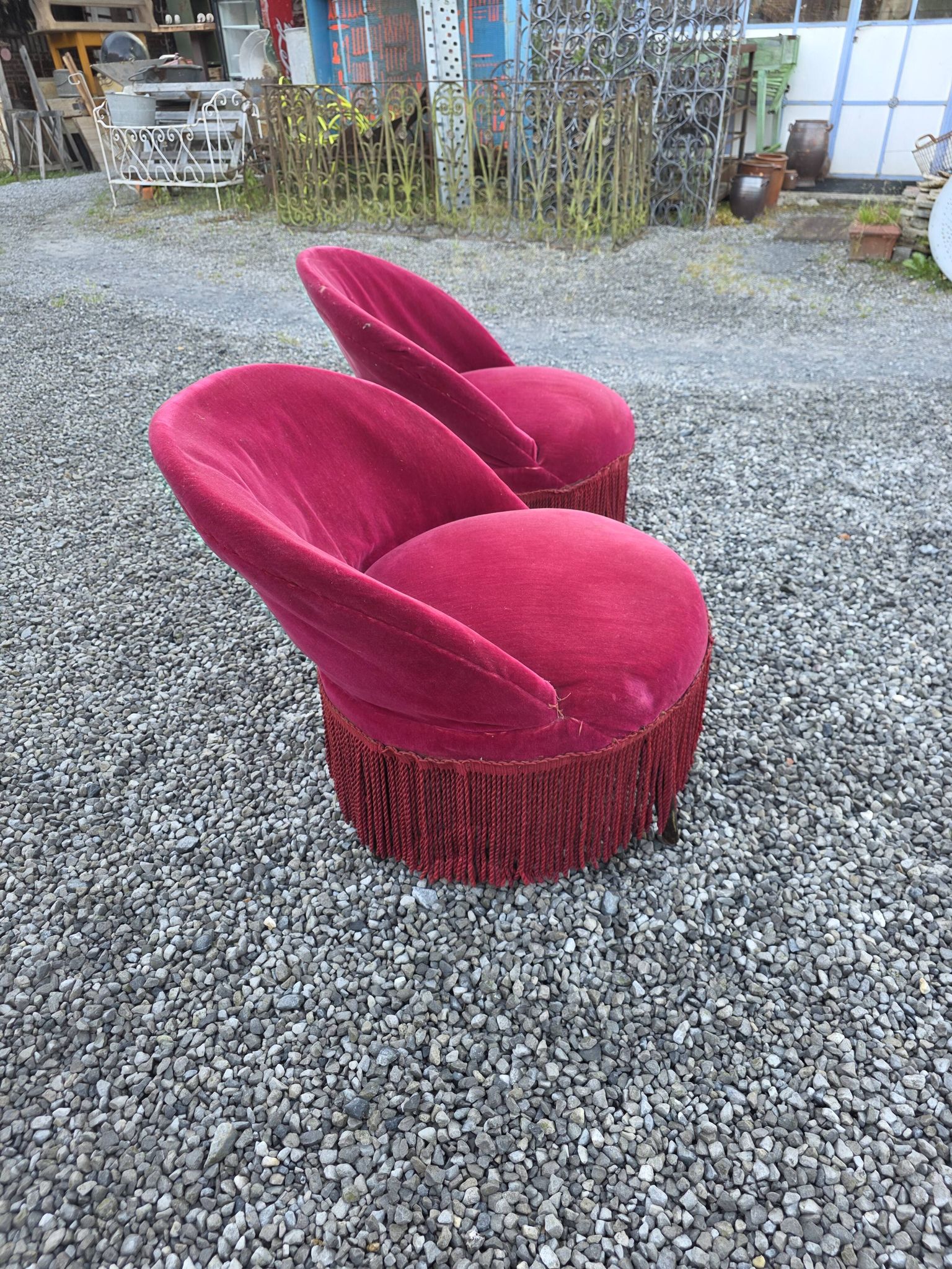Pair of antique frog chairs