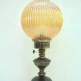 Ancient brass lamp and glass