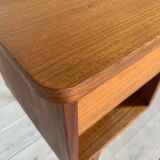 Vintage curved teak desk