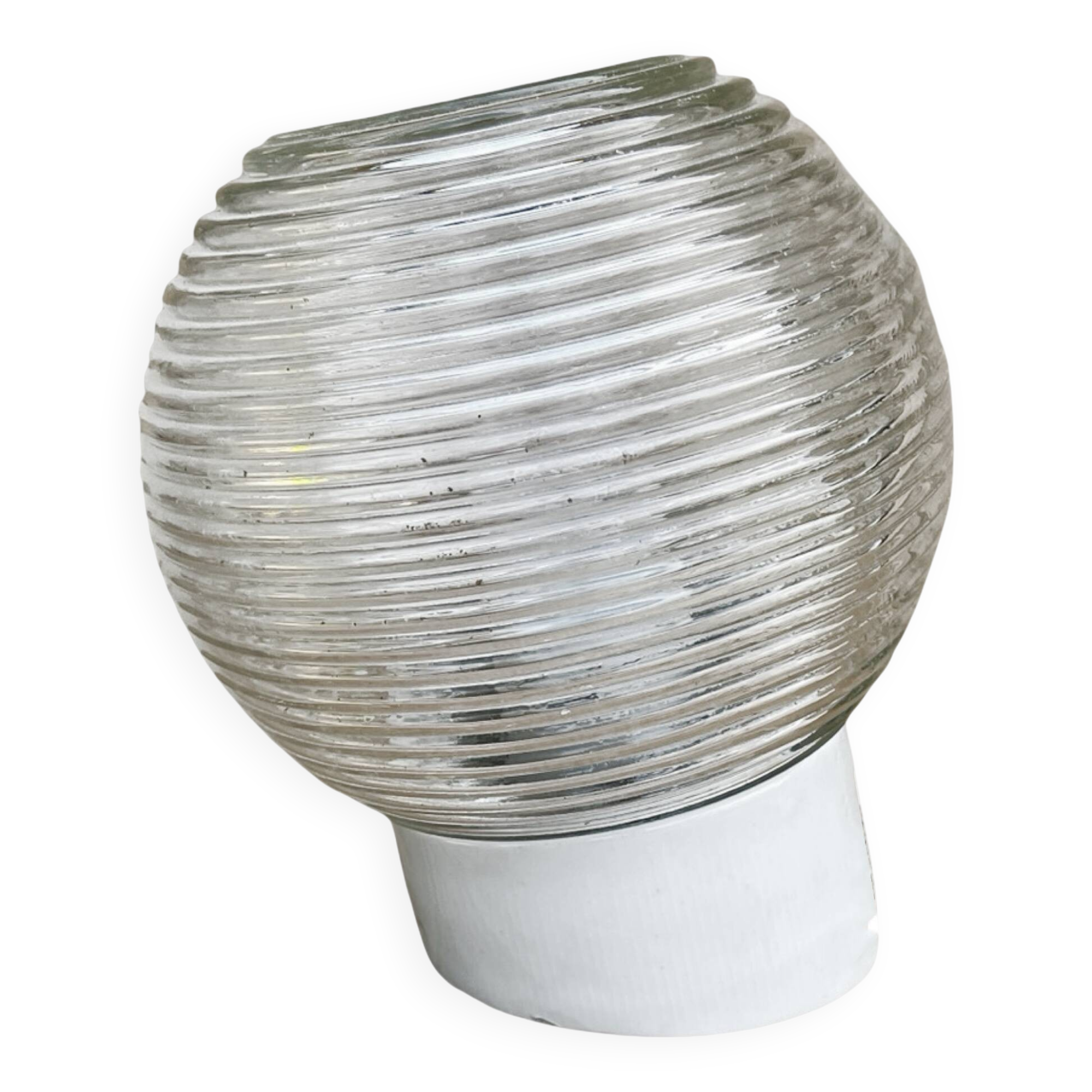 Spherical slanted industrial wall lamp, DZPE, Poland, 1970s.
