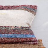 Housse de coussin artisanale en coton recyclé tissé main