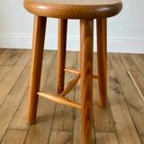 petit tabouret en pin années 60