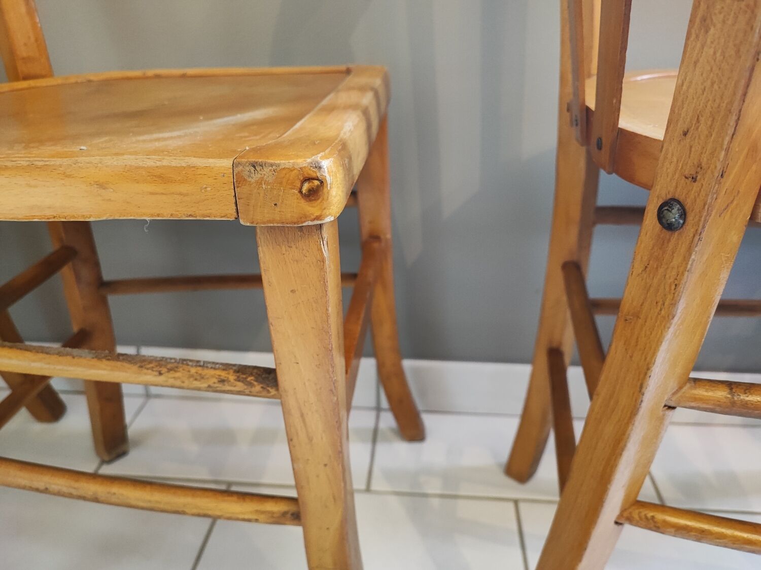 Vintage four-quarter bistro chairs
