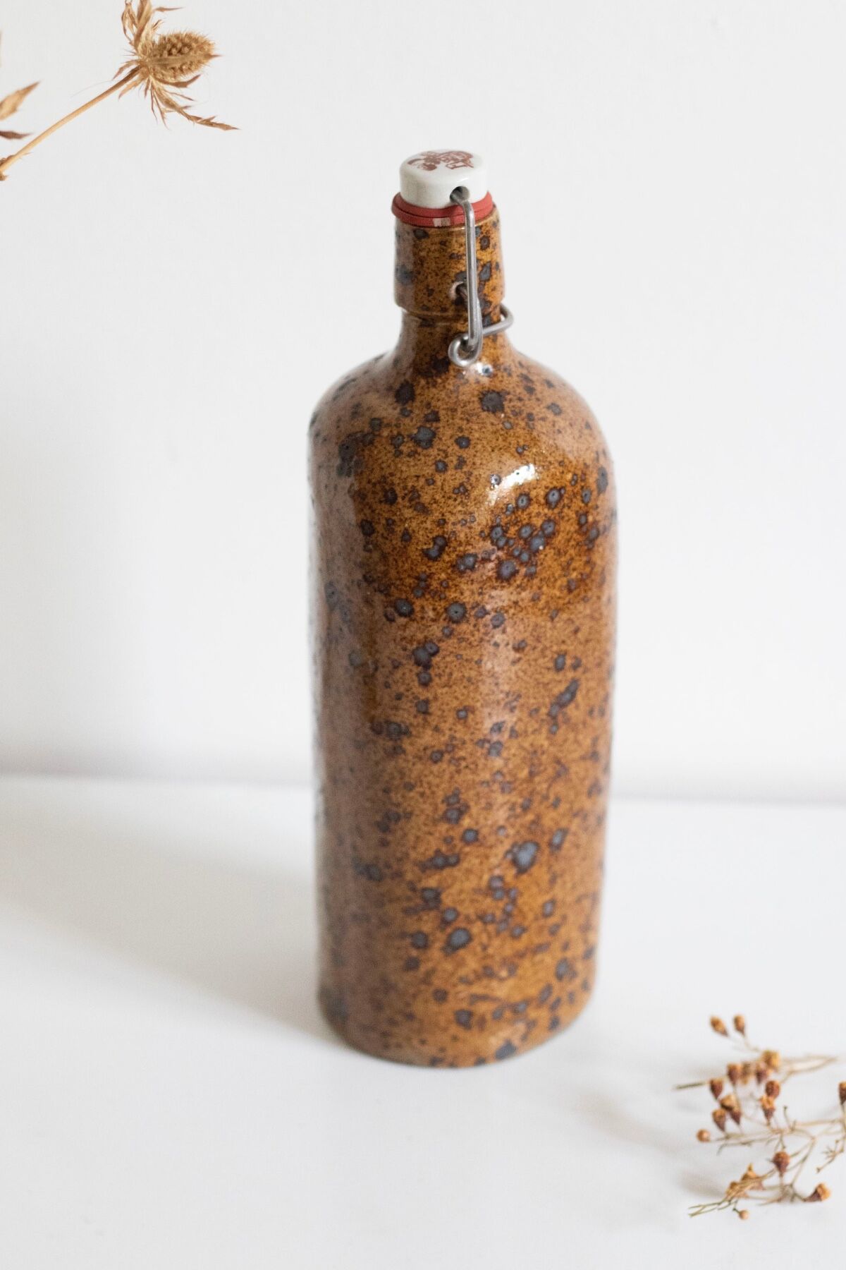 Pyrite stoneware bottle