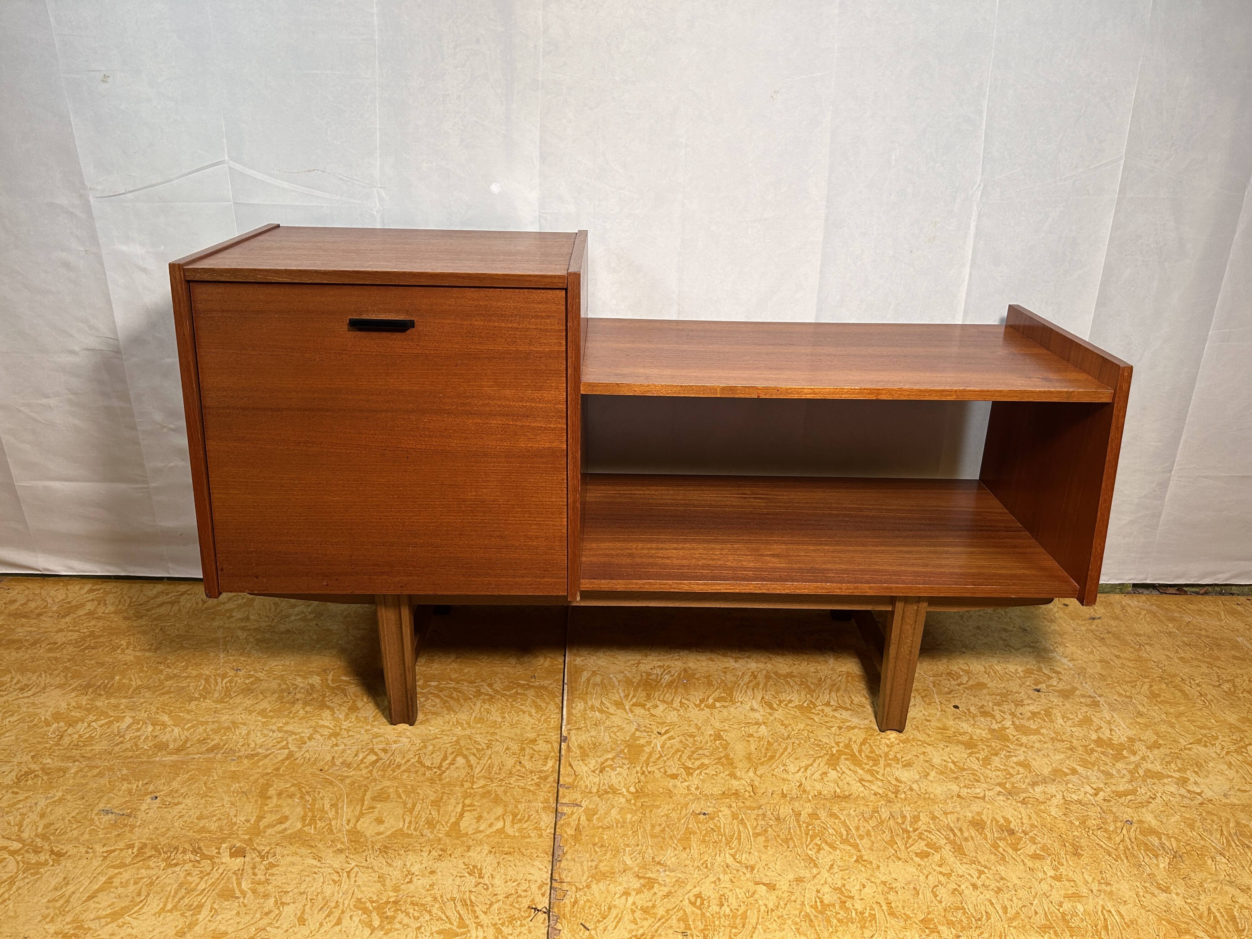 Mid century retro vintage teak telephone Bench Seat 1960