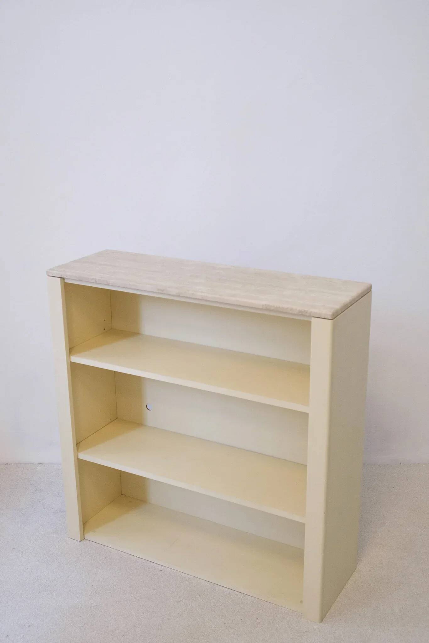 Shelf with travertine top by Lübke International, Germany.