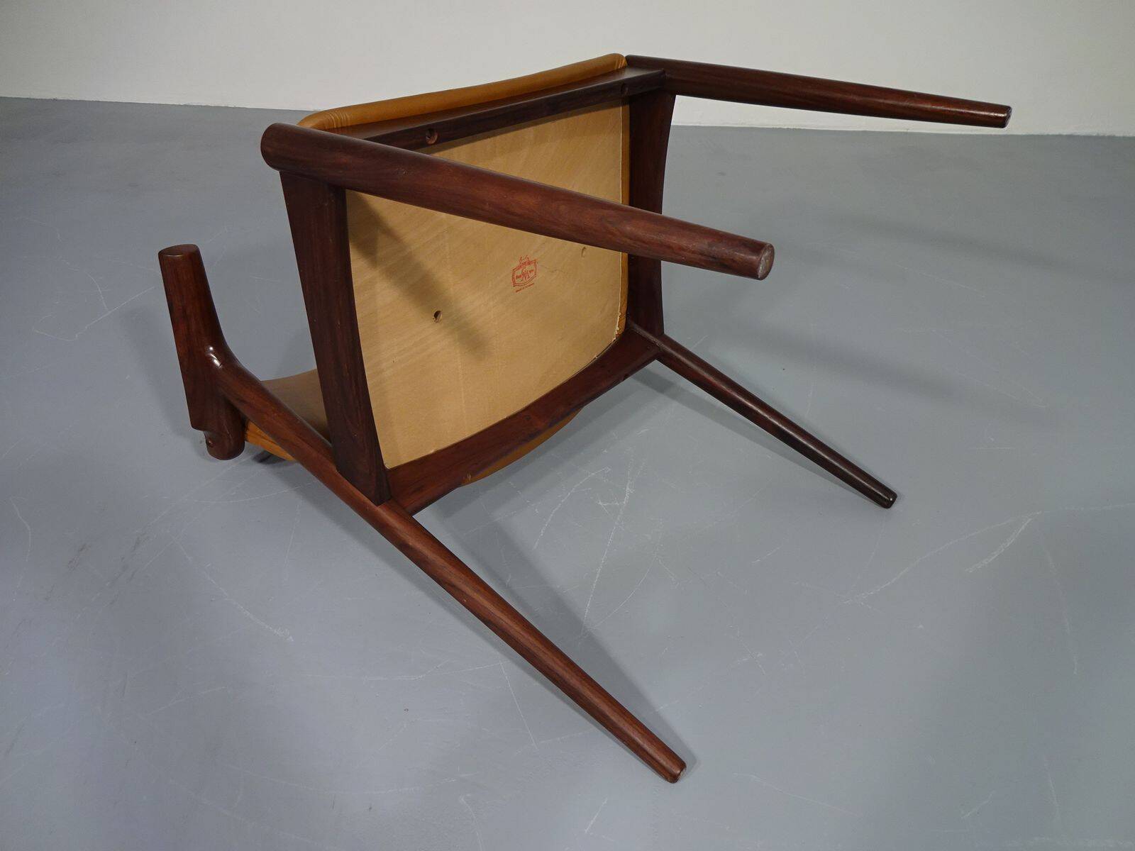 Rosewood and leather armchair from GM, 1960s