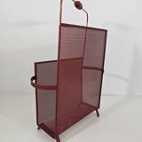 magazine rack by Mathieu Matégot in red 1950