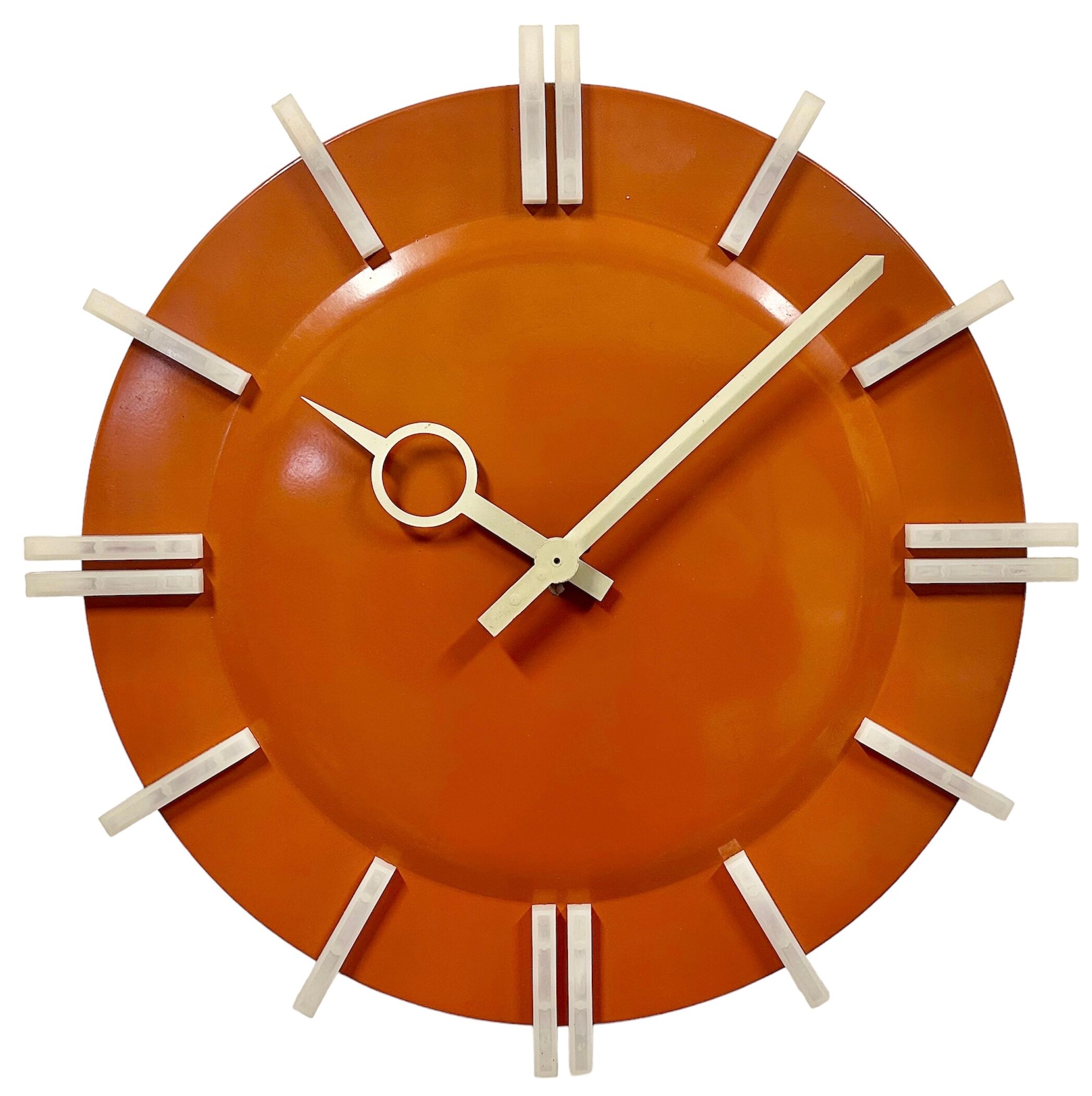 Industrial Office Wall Clock from Pragotron, 1970s