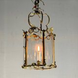 Gilt bronze lantern, original curved glass, circa 1900