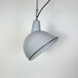 Industrial Grey Enamel Factory Pendant Lamp, 1960s
