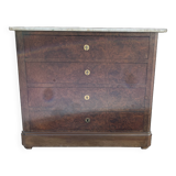 Commode Louis-Philippe  XIXᵉ, dessus marbre blanc