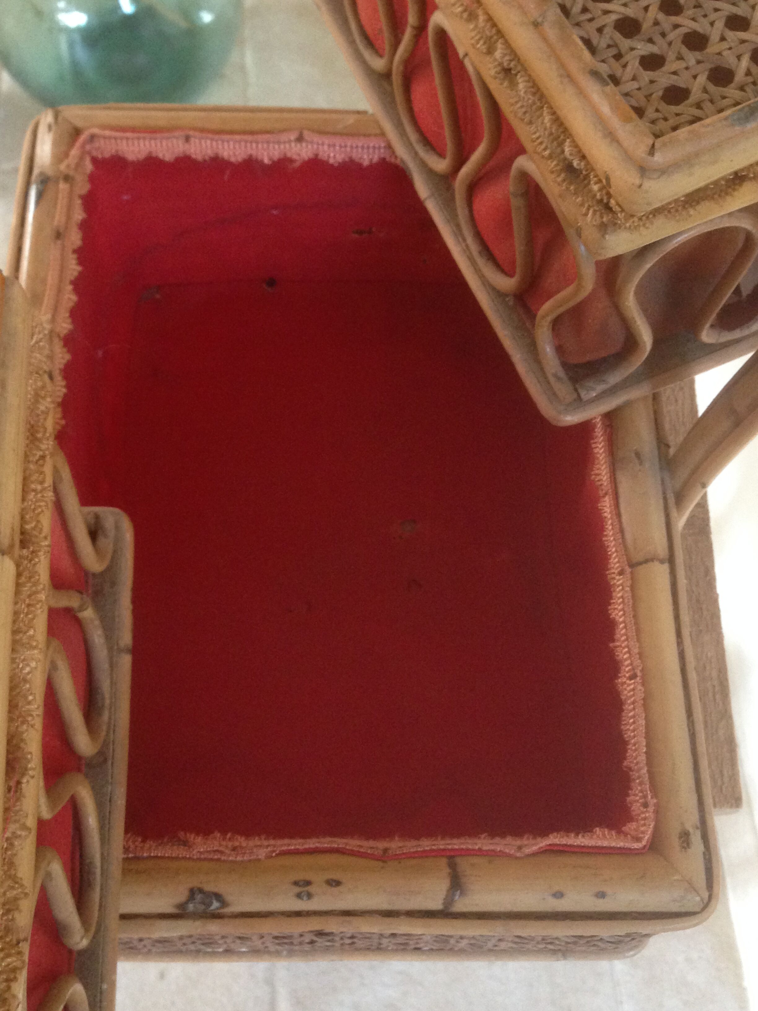 Worker in drawers, caning and bamboo