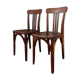 Pair of patinated bistro chairs