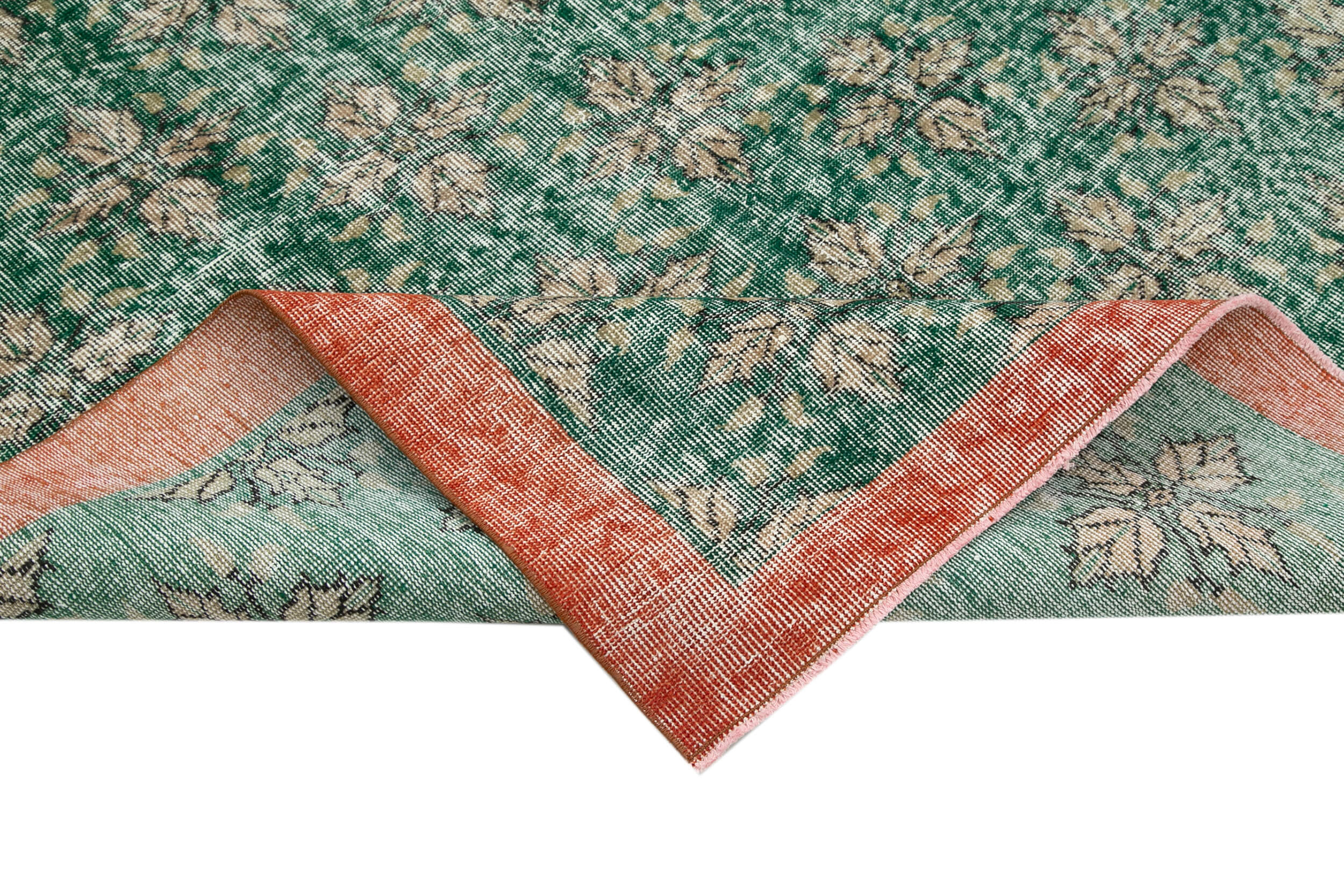 Anatolian Handwoven One-of-a-Kind 1980s Green Rug 164 cm x 253 cm