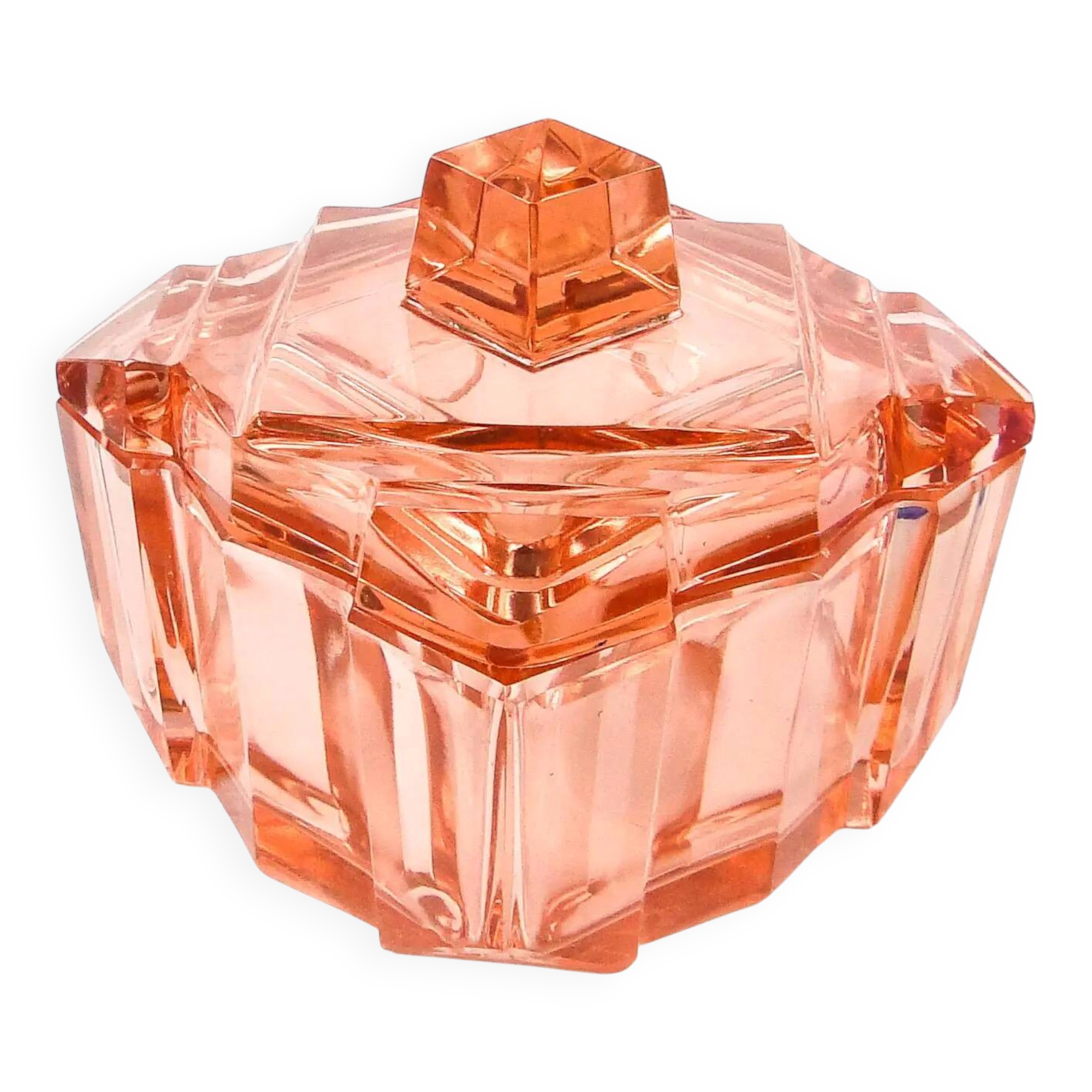 Art Deco bonbonniere, crystal, Moser, Czechoslovakia, 1930s