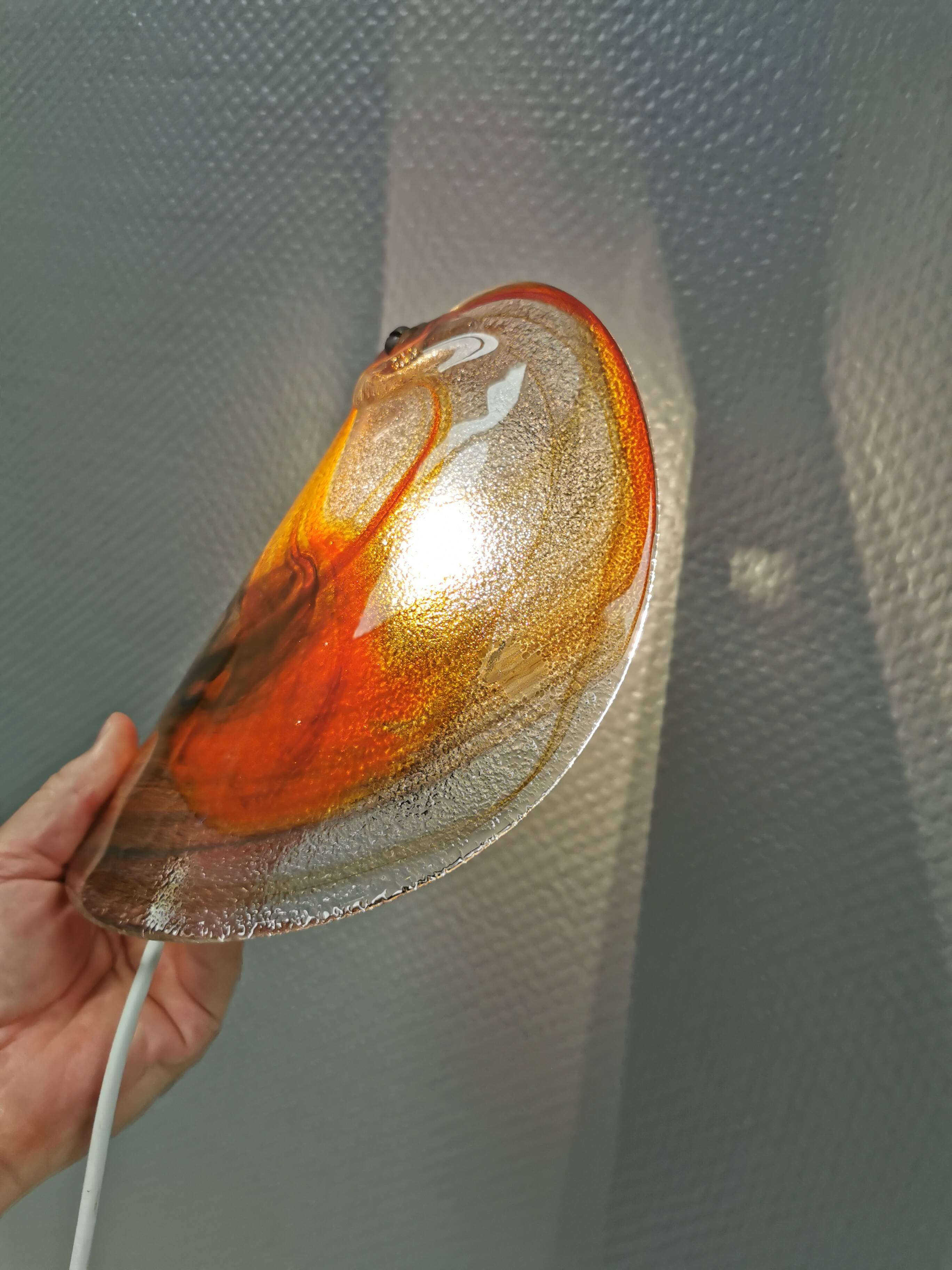 Wonderfully crafted glass wall lamps designed by Per Lutken for Holmegaard