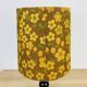 Black turned wood lamp seventies flower lampshade