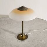 Danish Mid Century Brass Glass Desk Table Lamp Fog & Mørup, 1950s