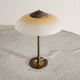 Danish Mid Century Brass Glass Desk Table Lamp Fog & Mørup, 1950s