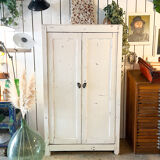 Armoire parisienne patine blanche