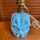 Foot of an old fair lamp chatard moulded blue glass vintage #e495