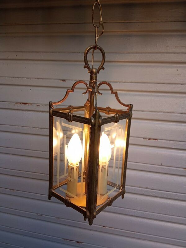Lanterne en bronze style louis xvi en etat de marche - 2 exemplaires disponibles