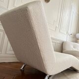 Méridienne design en tissu bouclettes