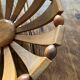 Art deco fruit bowl in olive wood
