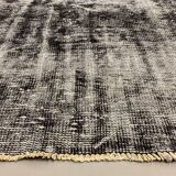 Distressed Turkish Runner 280x98 cm wool Vintage rug, Overdyed Black