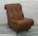 Mid-Century brown leather armchair, ribbed monobloc from the 1960s.