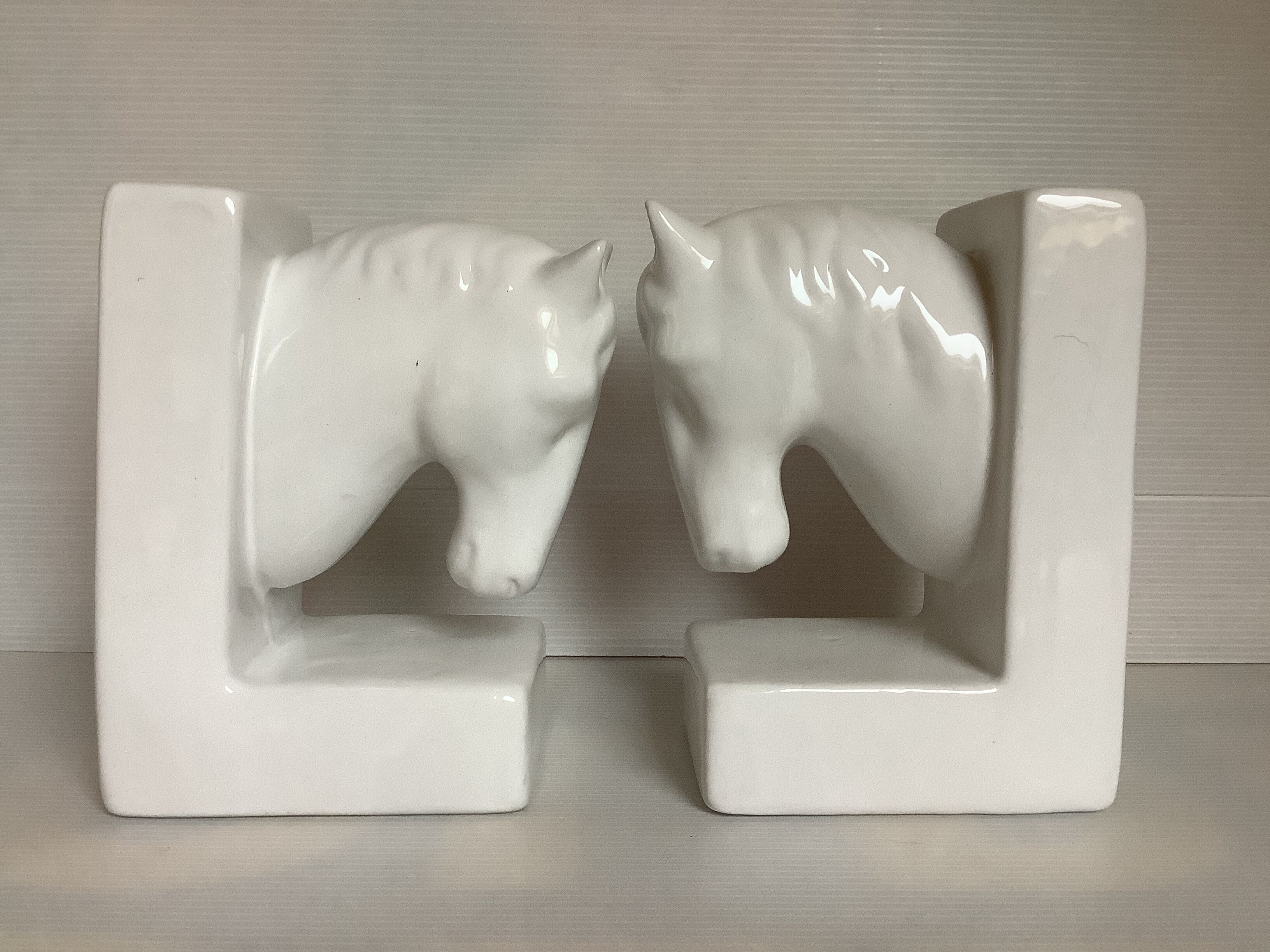 Horse book greenhouse white earthenware