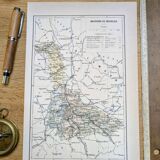 Printed in 1889, Meurthe-et-Moselle, old map.