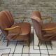 Pair of pink velvet cocktail armchairs 1960
