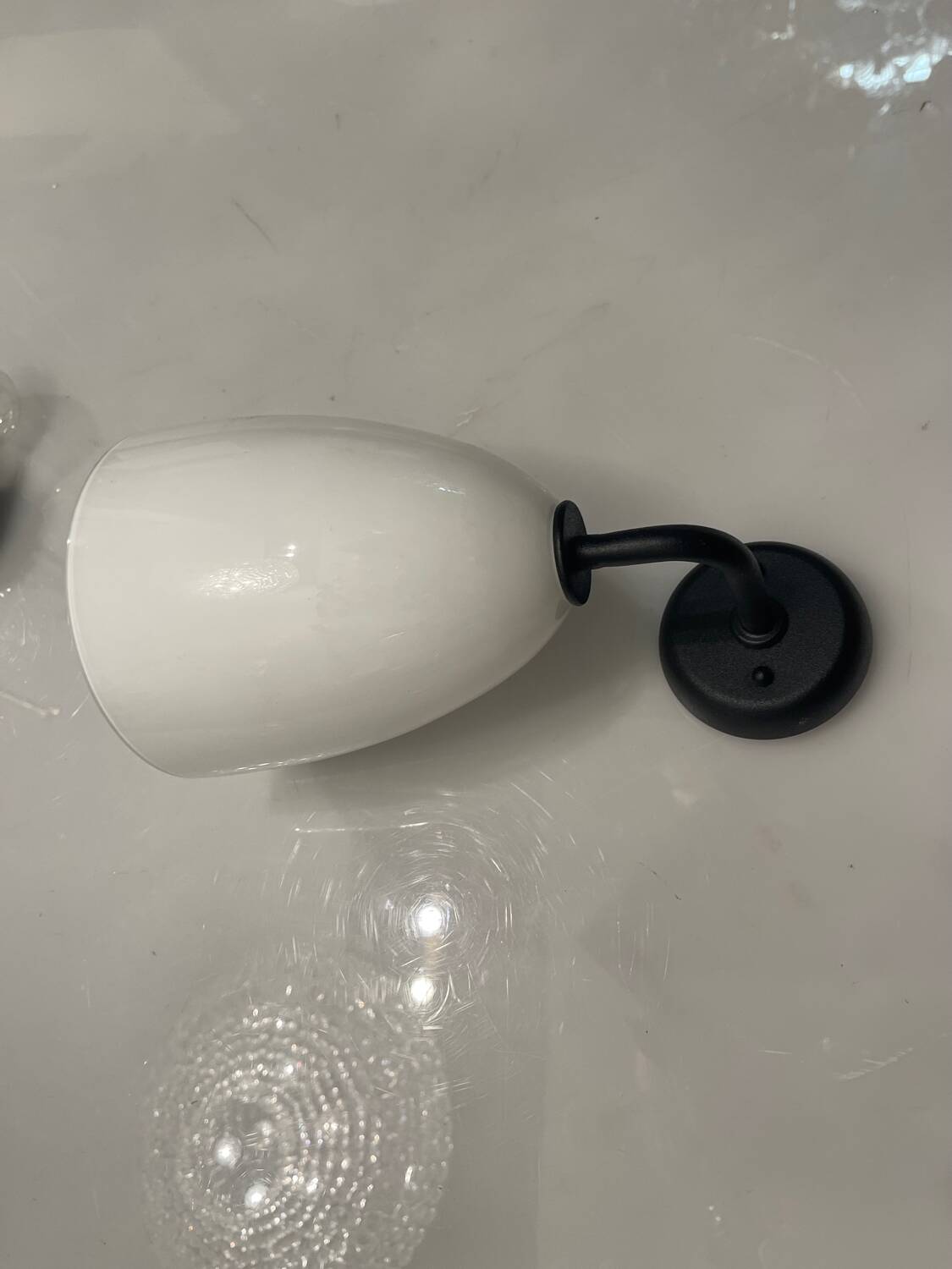 Black and white  Opaline Glass Sconces Set of 2