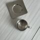 set of 4 stackable stainless steel coffee cups with saucers