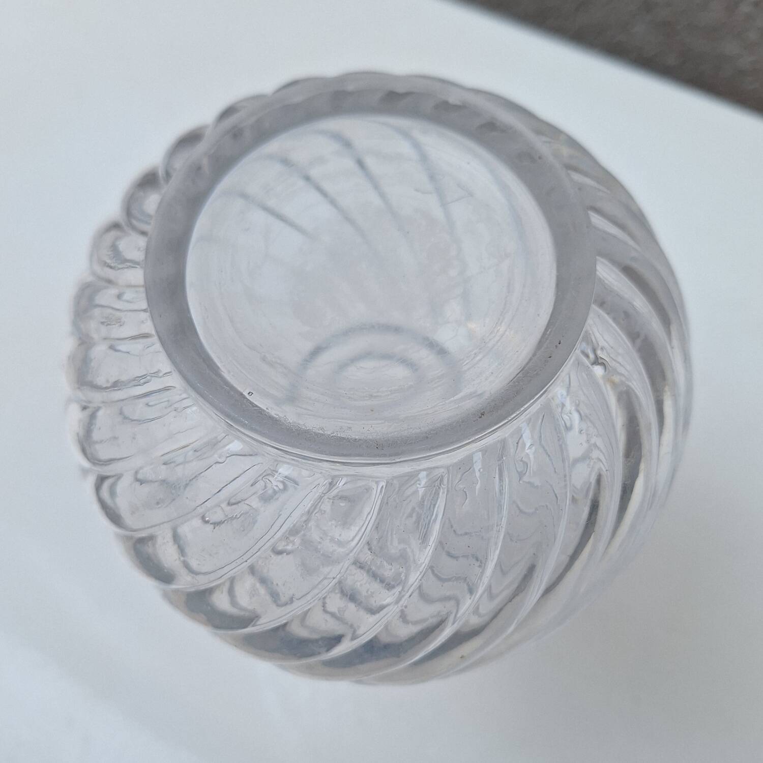 Baccarat molded crystal decanter, twisted bamboo